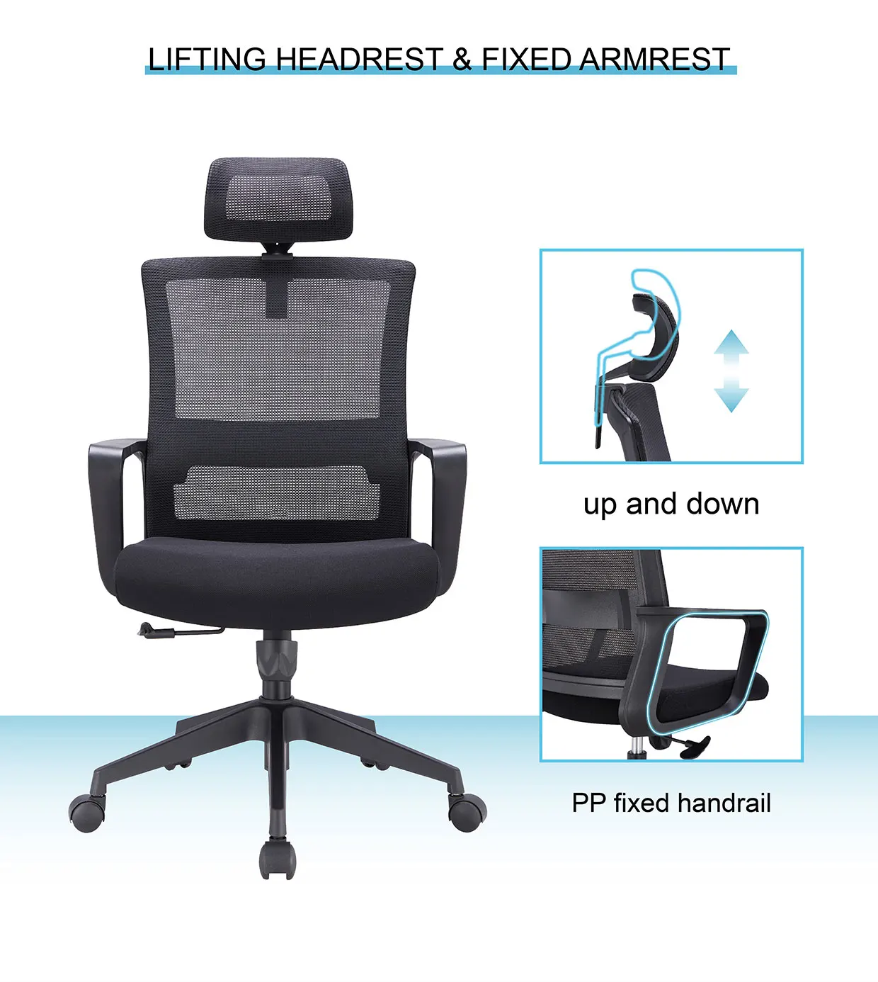 Wholesale Black Conference Executive Modern Office Mesh Staff Working Swivel Computer Reclining Desk Task Office Chair - Image 3